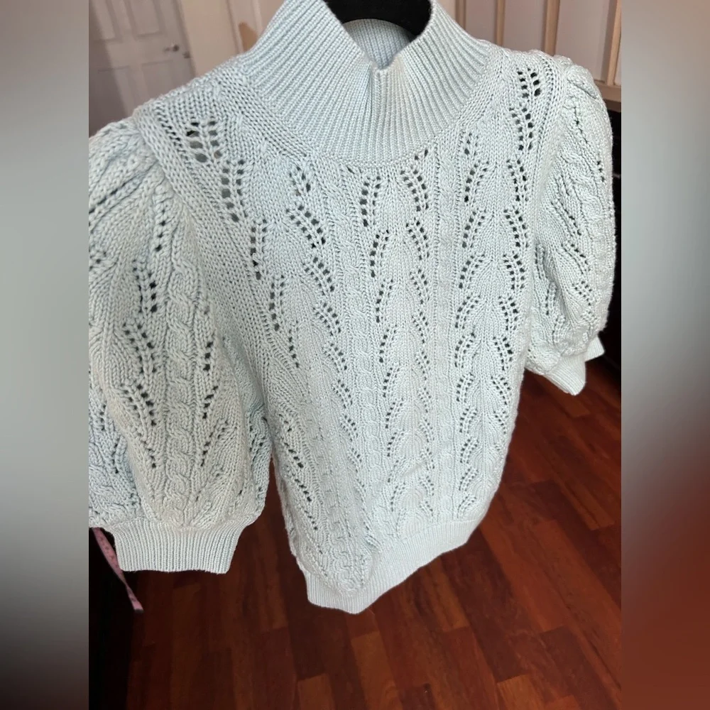 Alice +Olivia Kyoko Puff Sleeve Pullover Sweater S - Picture 17 of 17